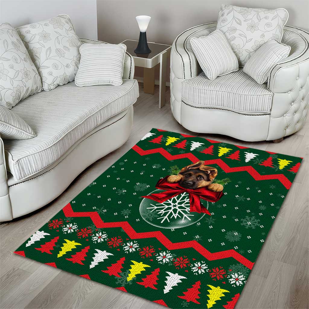German Shepherd Ornament Christmas Area Rug Xmas Holiday Patterns - Wonder Print Shop