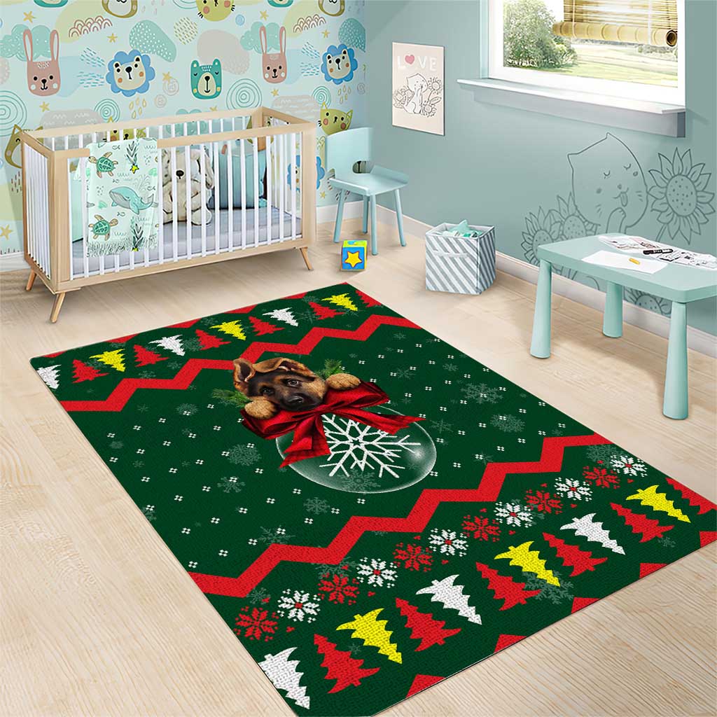 German Shepherd Ornament Christmas Area Rug Xmas Holiday Patterns - Wonder Print Shop
