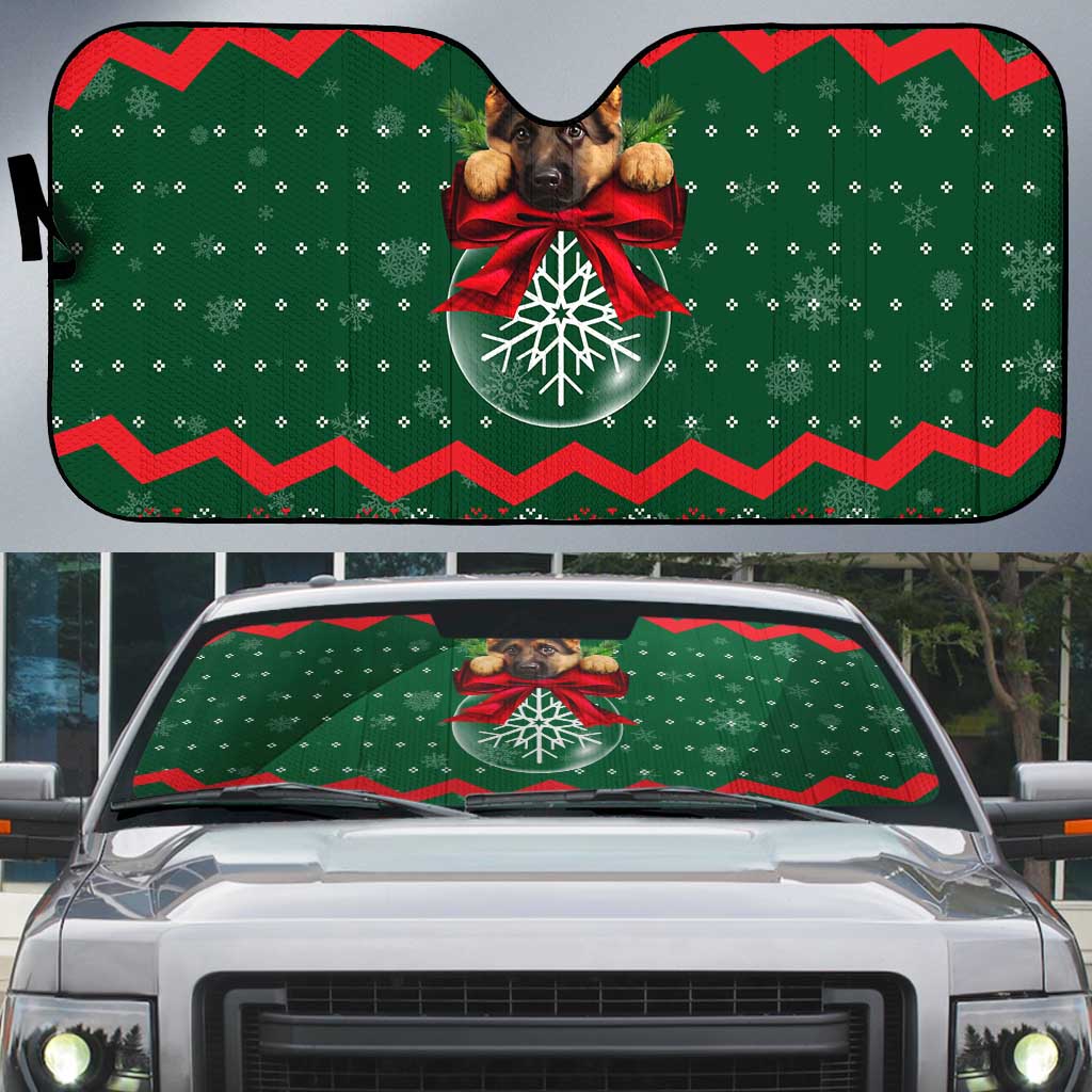 German Shepherd Ornament Christmas Auto Sun Shade Xmas Holiday Patterns - Wonder Print Shop