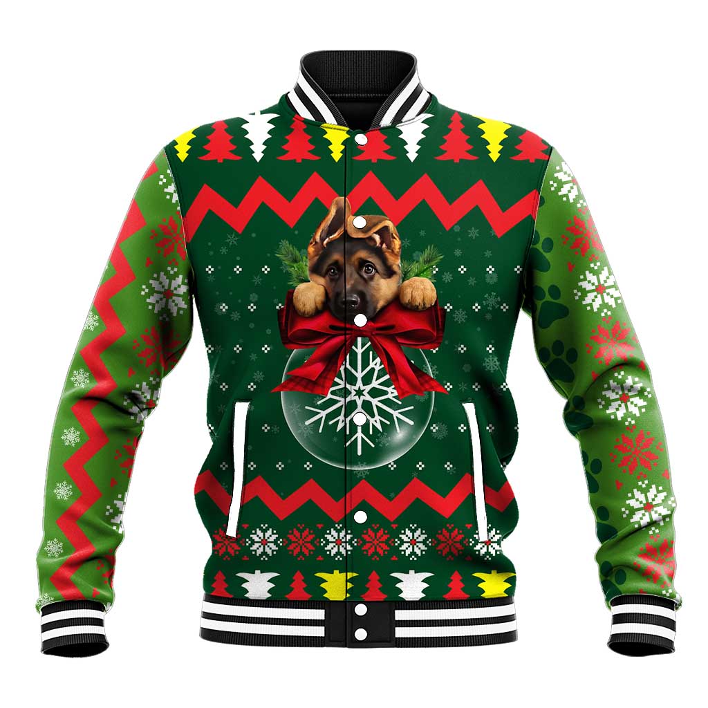 German Shepherd Ornament Christmas Baseball Jacket Xmas Holiday Patterns - Wonder Print Shop