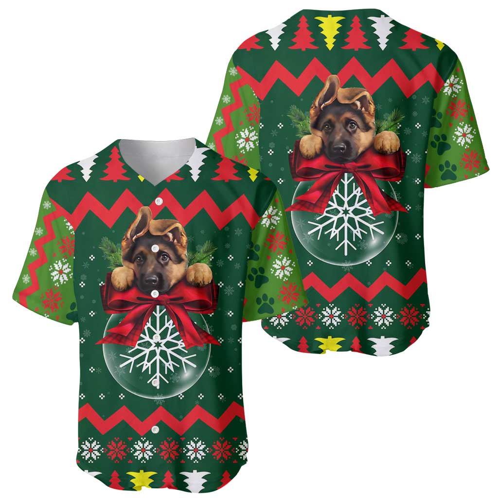 German Shepherd Ornament Christmas Baseball Jersey Xmas Holiday Patterns - Wonder Print Shop