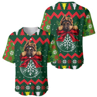 German Shepherd Ornament Christmas Baseball Jersey Xmas Holiday Patterns - Wonder Print Shop