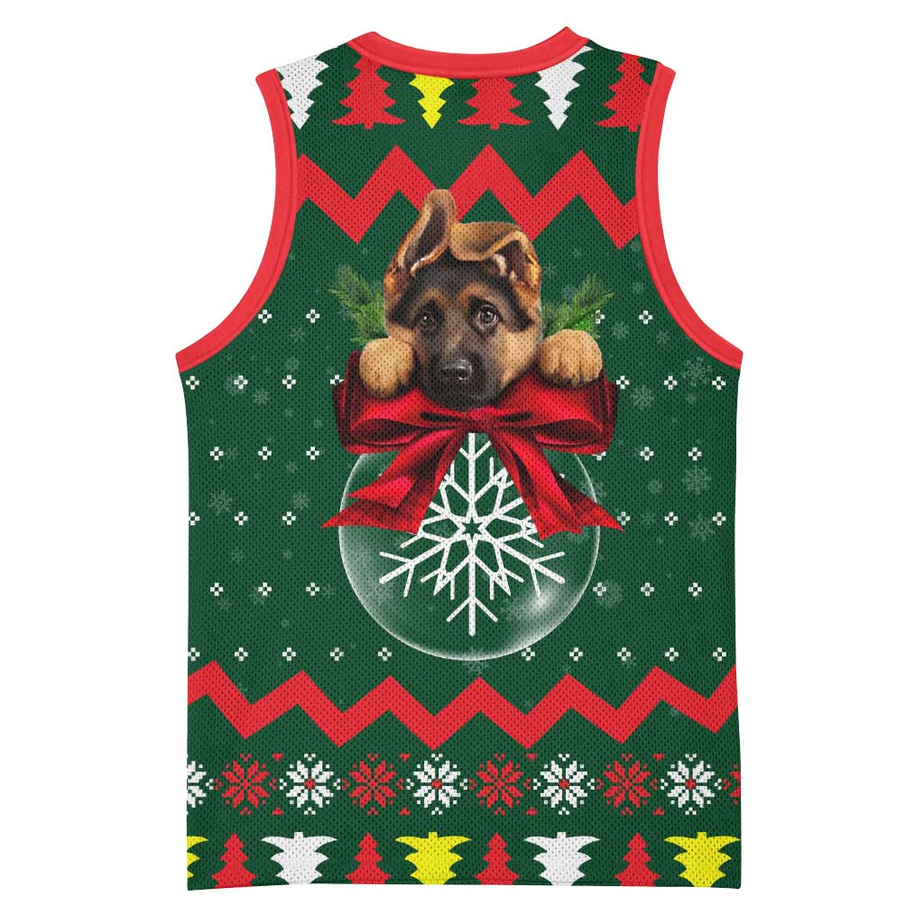 German Shepherd Ornament Christmas Basketball Jersey Xmas Holiday Patterns - Wonder Print Shop