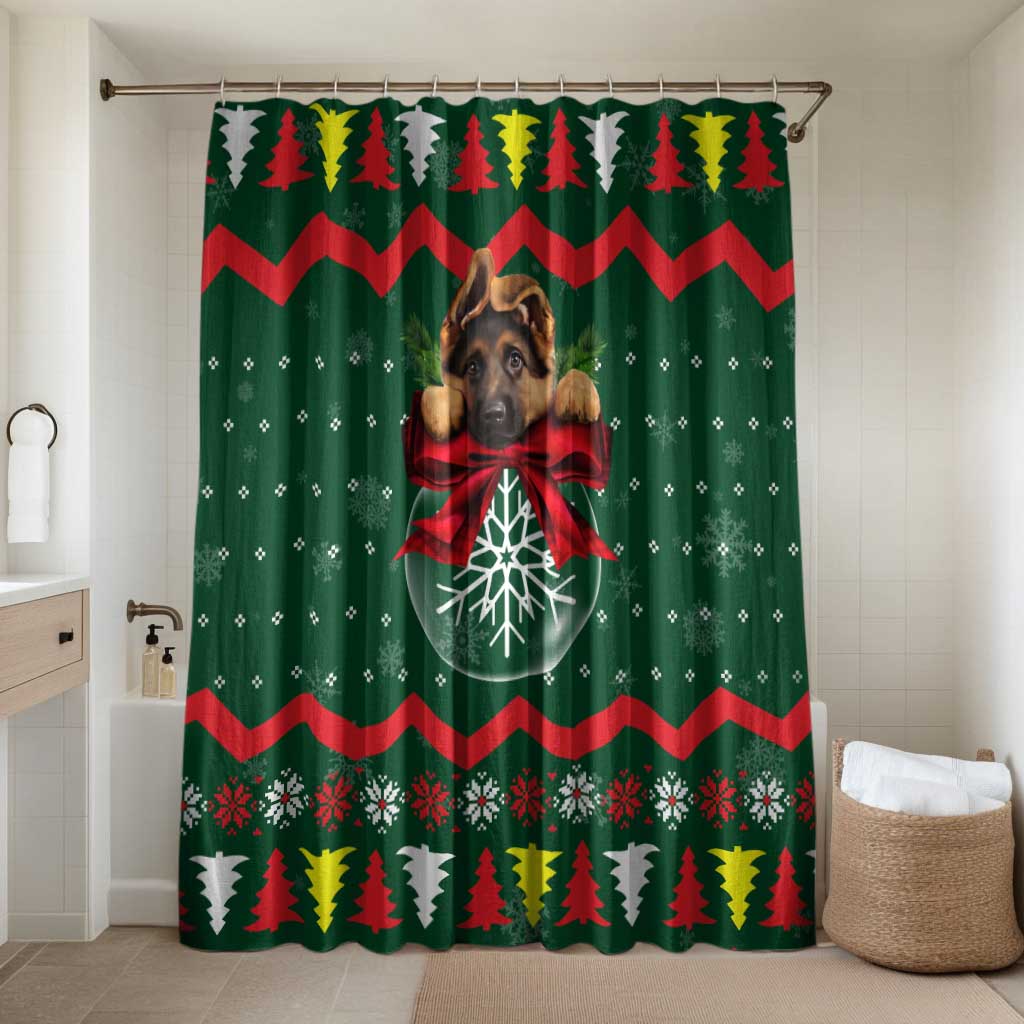 German Shepherd Ornament Christmas Bathroom Set Xmas Holiday Patterns - Wonder Print Shop