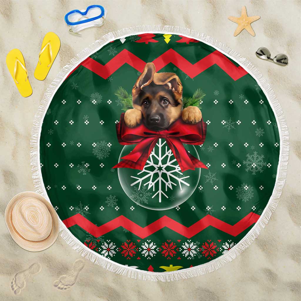 German Shepherd Ornament Christmas Beach Blanket Xmas Holiday Patterns - Wonder Print Shop