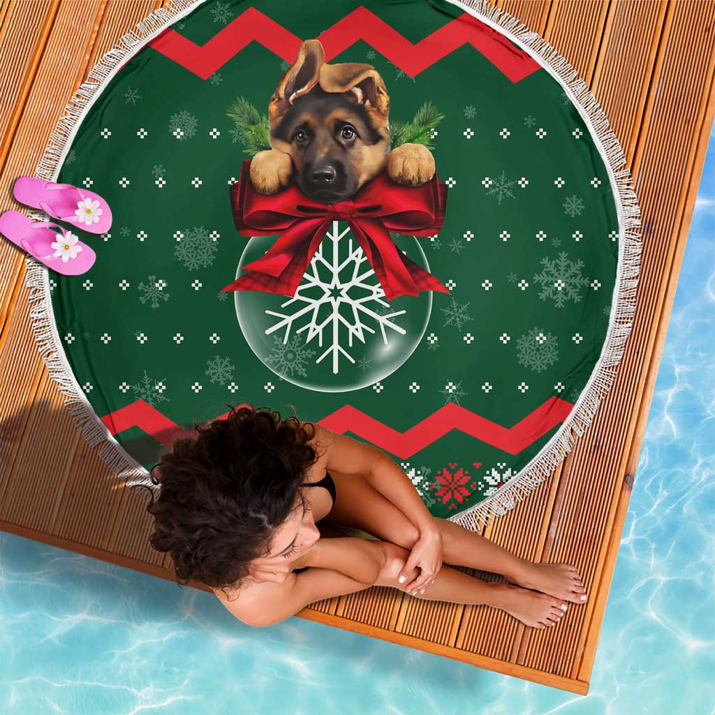 German Shepherd Ornament Christmas Beach Blanket Xmas Holiday Patterns - Wonder Print Shop