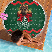 German Shepherd Ornament Christmas Beach Blanket Xmas Holiday Patterns - Wonder Print Shop