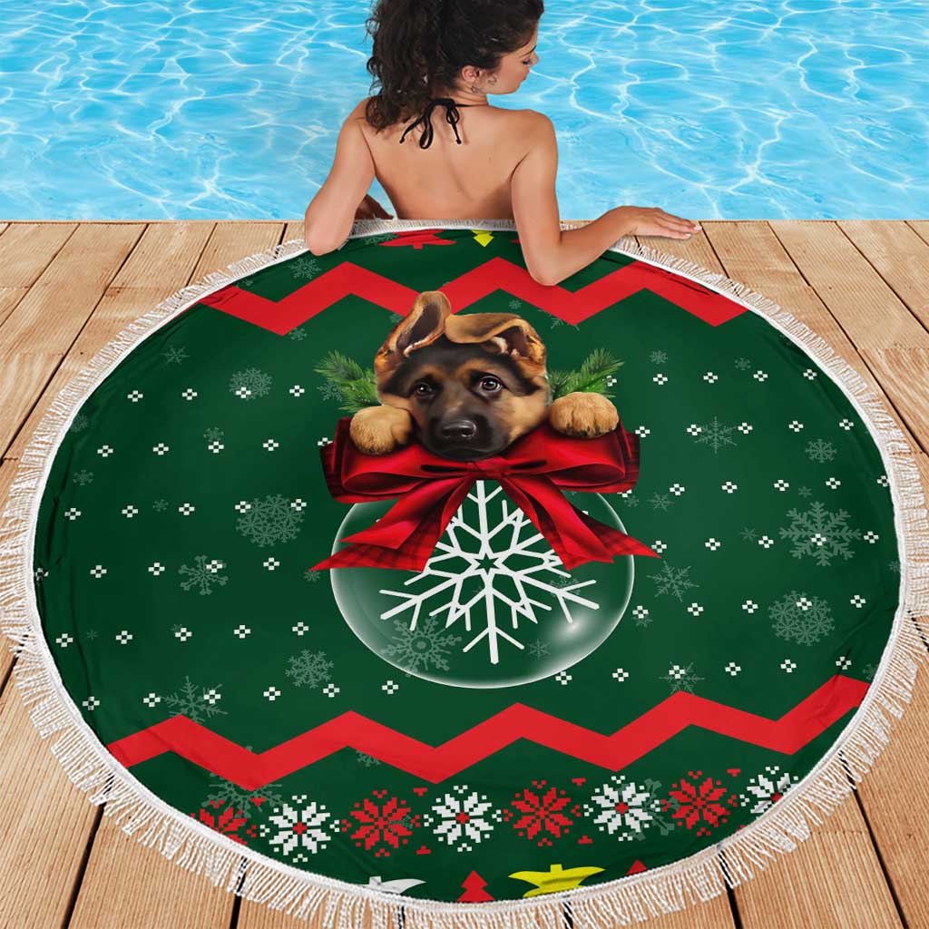 German Shepherd Ornament Christmas Beach Blanket Xmas Holiday Patterns - Wonder Print Shop