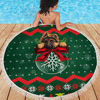 German Shepherd Ornament Christmas Beach Blanket Xmas Holiday Patterns - Wonder Print Shop