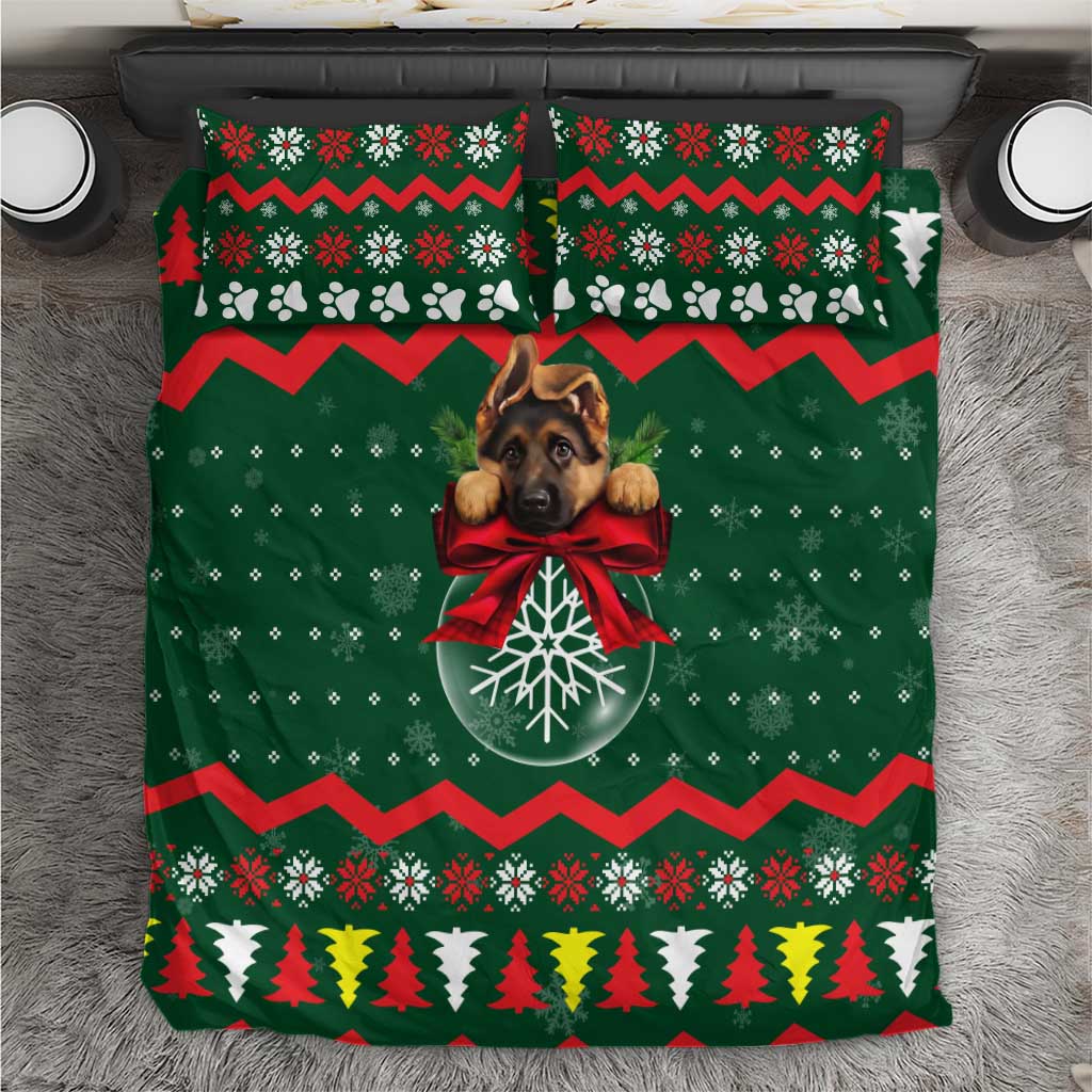 German Shepherd Ornament Christmas Bedding Set Xmas Holiday Patterns - Wonder Print Shop