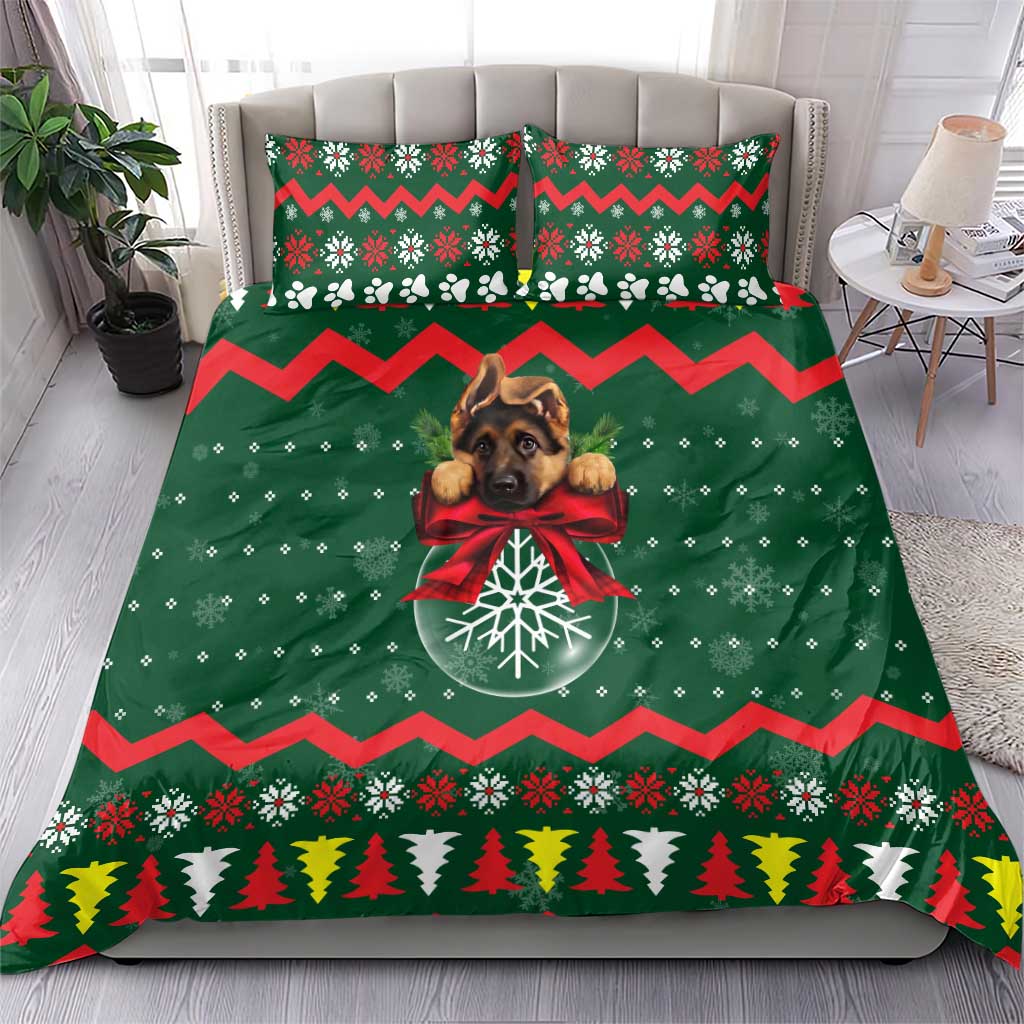 German Shepherd Ornament Christmas Bedding Set Xmas Holiday Patterns - Wonder Print Shop