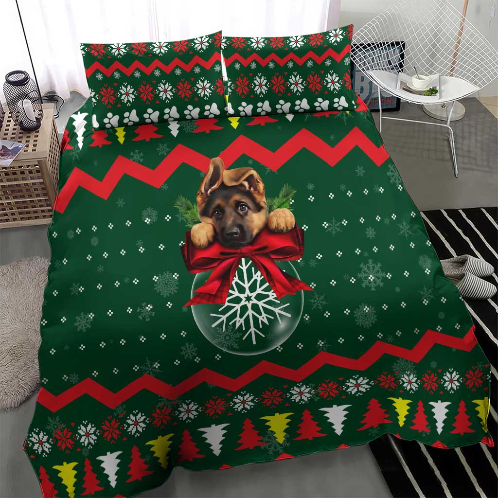 German Shepherd Ornament Christmas Bedding Set Xmas Holiday Patterns - Wonder Print Shop