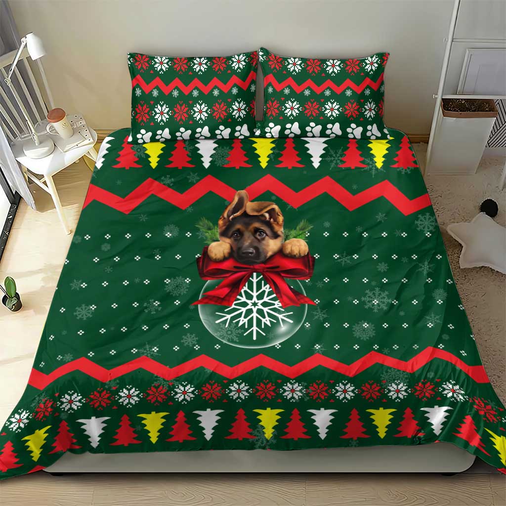 German Shepherd Ornament Christmas Bedding Set Xmas Holiday Patterns - Wonder Print Shop
