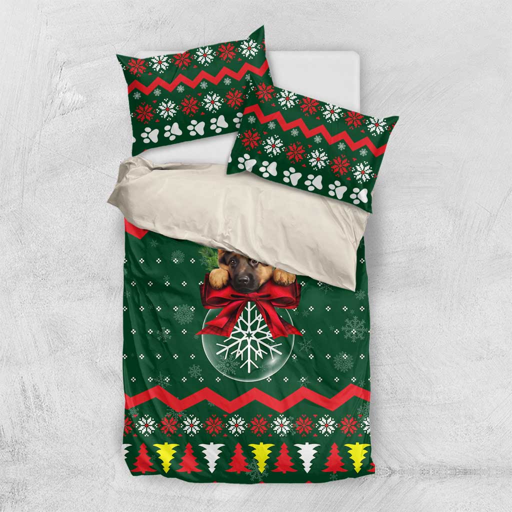 German Shepherd Ornament Christmas Bedding Set Xmas Holiday Patterns - Wonder Print Shop