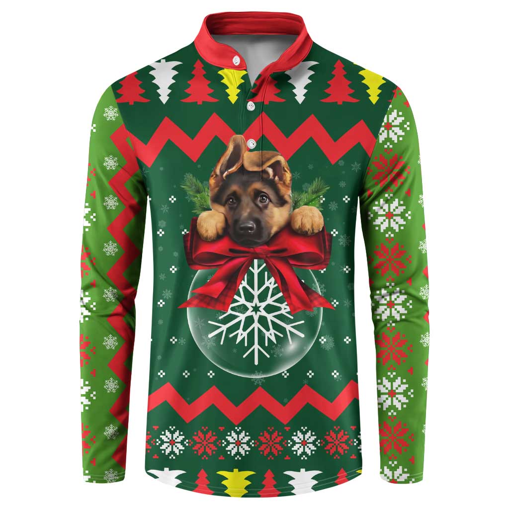 German Shepherd Ornament Christmas Button Sweatshirt Xmas Holiday Patterns - Wonder Print Shop