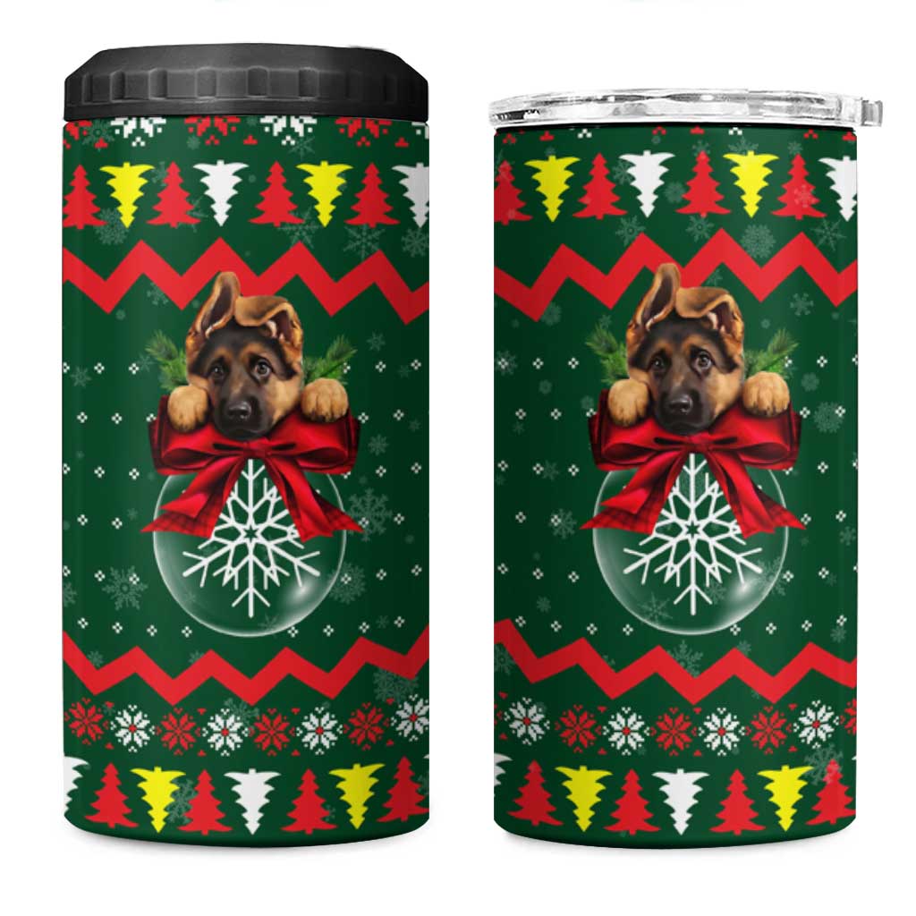 German Shepherd Ornament Christmas 4 in 1 Can Cooler Tumbler Xmas Holiday Patterns - Wonder Print Shop