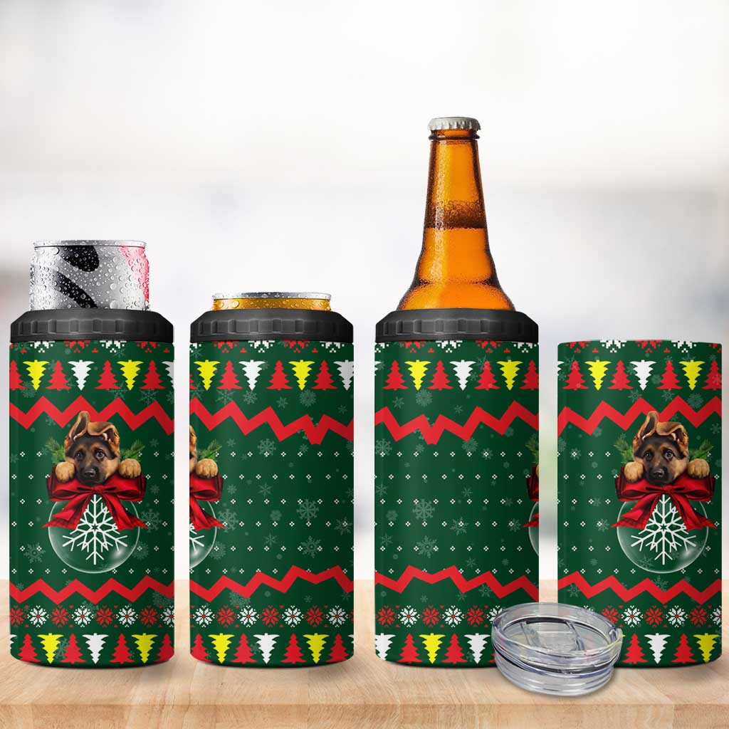 German Shepherd Ornament Christmas 4 in 1 Can Cooler Tumbler Xmas Holiday Patterns - Wonder Print Shop
