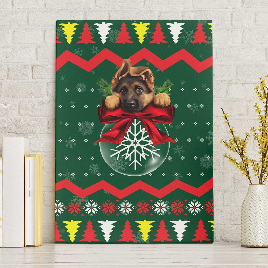 German Shepherd Ornament Christmas Canvas Wall Art Xmas Holiday Patterns - Wonder Print Shop
