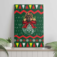 German Shepherd Ornament Christmas Canvas Wall Art Xmas Holiday Patterns - Wonder Print Shop