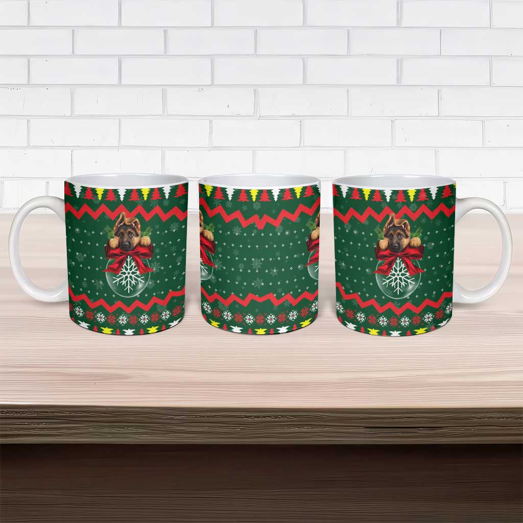 German Shepherd Ornament Christmas Ceramic Mug Xmas Holiday Patterns - Wonder Print Shop