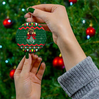 German Shepherd Ornament Christmas Ceramic Ornament Xmas Holiday Patterns - Wonder Print Shop