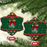 German Shepherd Ornament Christmas Ceramic Ornament Xmas Holiday Patterns - Wonder Print Shop