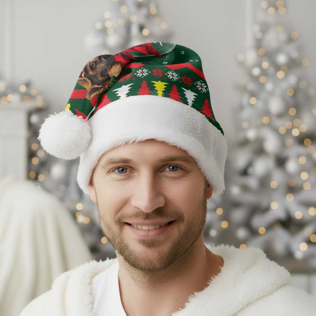 German Shepherd Ornament Christmas Santa Hat Xmas Holiday Patterns - Wonder Print Shop