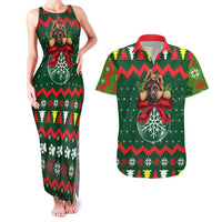German Shepherd Ornament Christmas Couples Matching Tank Maxi Dress and Hawaiian Shirt Xmas Holiday Patterns - Wonder Print Shop