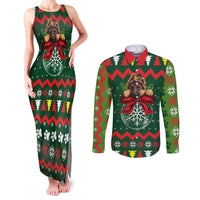 German Shepherd Ornament Christmas Couples Matching Tank Maxi Dress and Long Sleeve Button Shirt Xmas Holiday Patterns - Wonder Print Shop