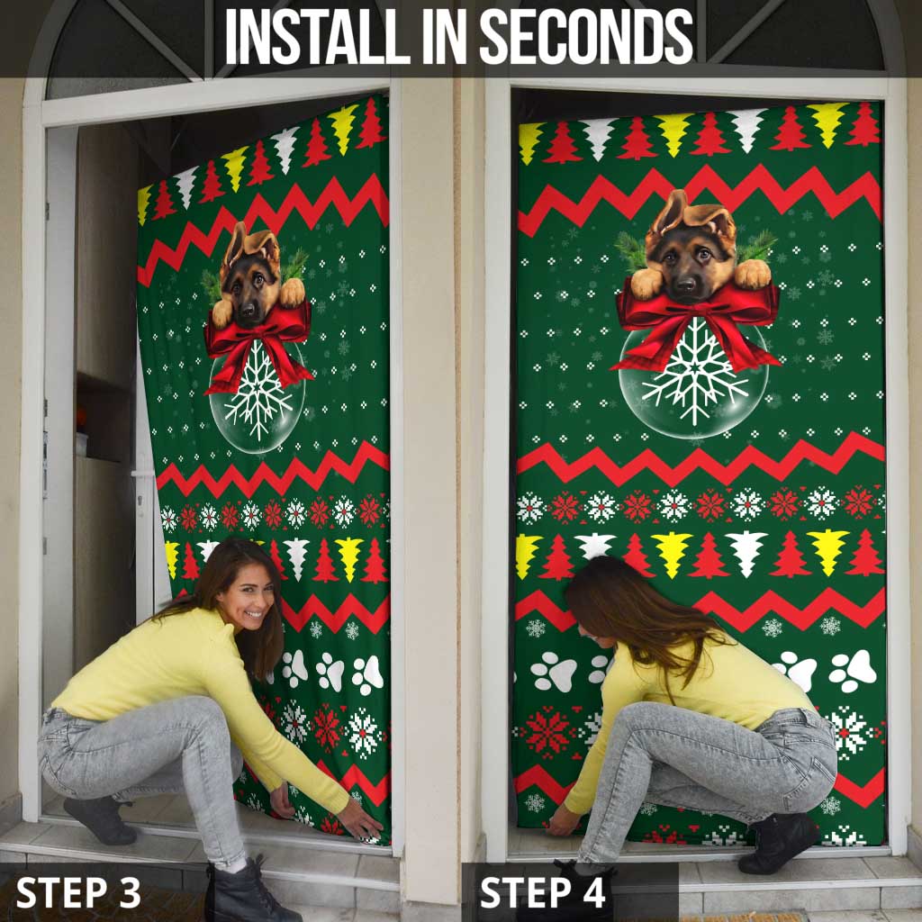 German Shepherd Ornament Christmas Door Cover Xmas Holiday Patterns - Wonder Print Shop