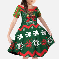 German Shepherd Ornament Christmas Family Matching Long Sleeve Bodycon Dress and Hawaiian Shirt Xmas Holiday Patterns - Wonder Print Shop