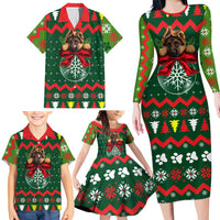 German Shepherd Ornament Christmas Family Matching Long Sleeve Bodycon Dress and Hawaiian Shirt Xmas Holiday Patterns - Wonder Print Shop