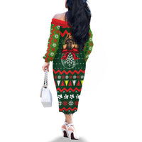 German Shepherd Ornament Christmas Family Matching Off The Shoulder Long Sleeve Dress and Hawaiian Shirt Xmas Holiday Patterns - Wonder Print Shop