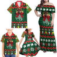 German Shepherd Ornament Christmas Family Matching Off Shoulder Maxi Dress and Hawaiian Shirt Xmas Holiday Patterns - Wonder Print Shop