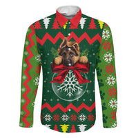 German Shepherd Ornament Christmas Family Matching Off Shoulder Maxi Dress and Hawaiian Shirt Xmas Holiday Patterns - Wonder Print Shop