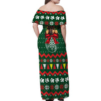 German Shepherd Ornament Christmas Family Matching Off Shoulder Maxi Dress and Hawaiian Shirt Xmas Holiday Patterns - Wonder Print Shop