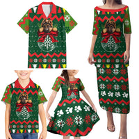 German Shepherd Ornament Christmas Family Matching Puletasi and Hawaiian Shirt Xmas Holiday Patterns - Wonder Print Shop