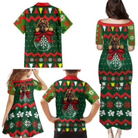 German Shepherd Ornament Christmas Family Matching Puletasi and Hawaiian Shirt Xmas Holiday Patterns - Wonder Print Shop