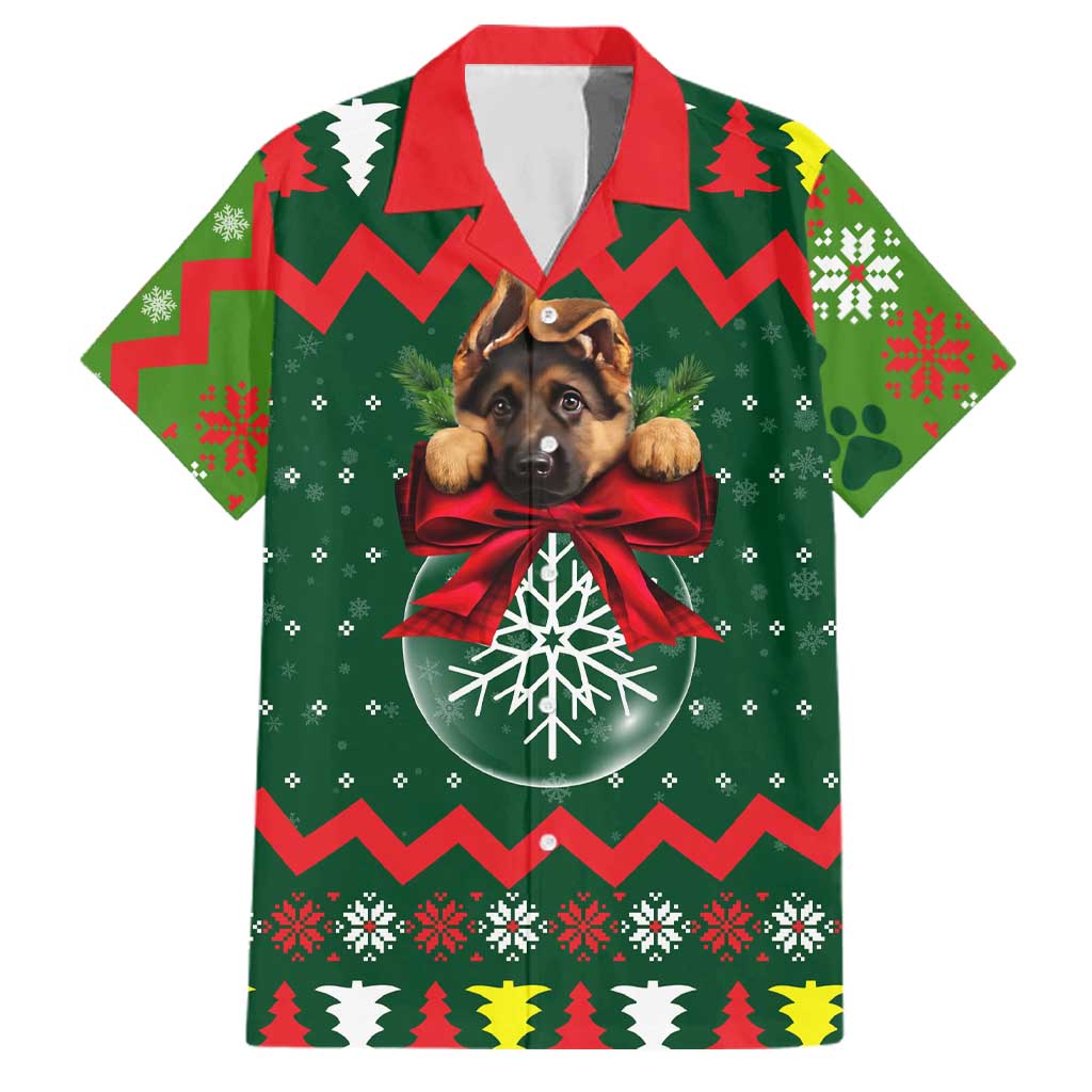 German Shepherd Ornament Christmas Family Matching Puletasi and Hawaiian Shirt Xmas Holiday Patterns - Wonder Print Shop