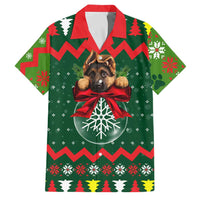 German Shepherd Ornament Christmas Family Matching Short Sleeve Bodycon Dress and Hawaiian Shirt Xmas Holiday Patterns - Wonder Print Shop