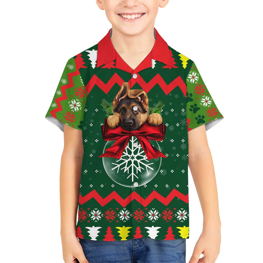 German Shepherd Ornament Christmas Family Matching Tank Maxi Dress and Hawaiian Shirt Xmas Holiday Patterns - Wonder Print Shop