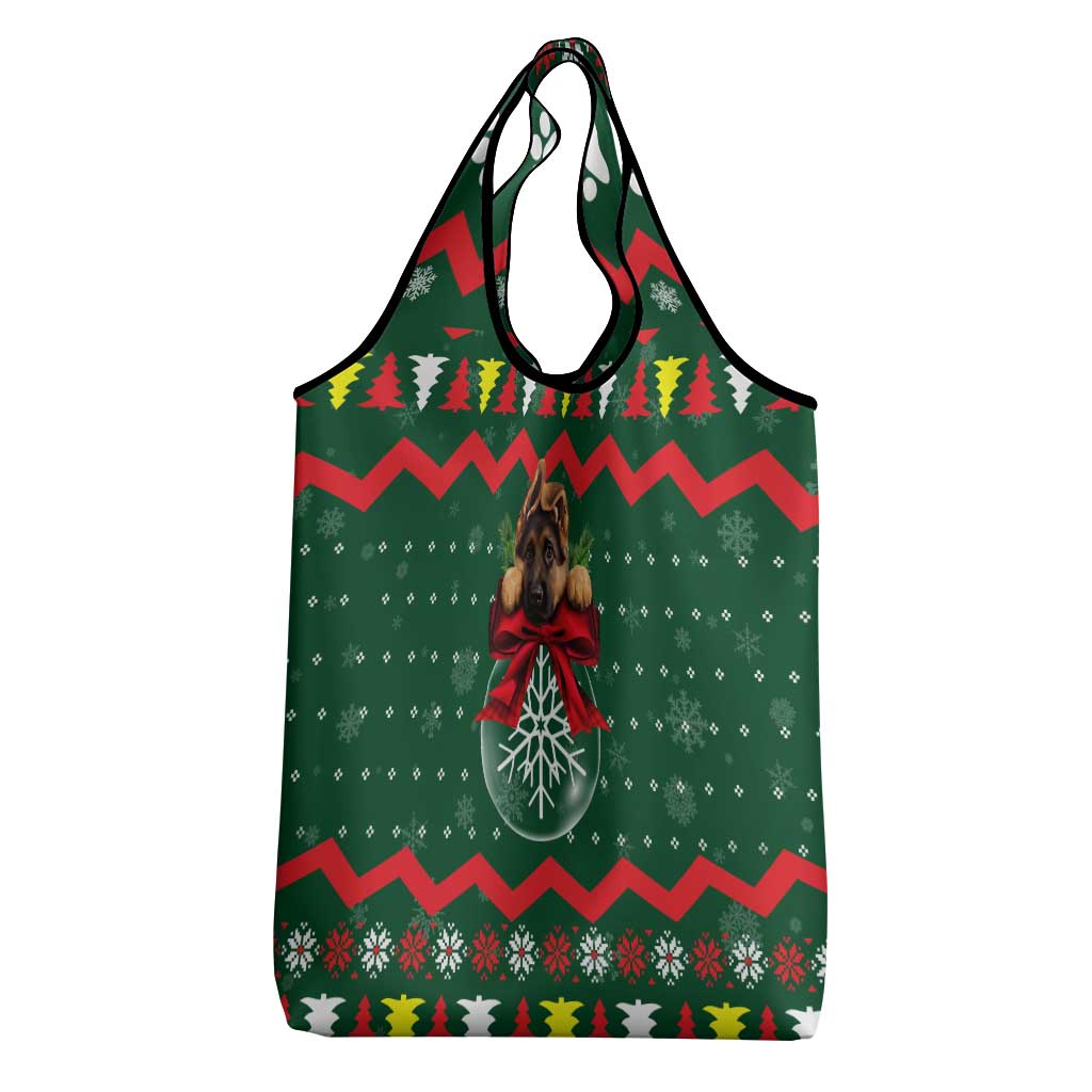 German Shepherd Ornament Christmas Grocery Bag Xmas Holiday Patterns - Wonder Print Shop