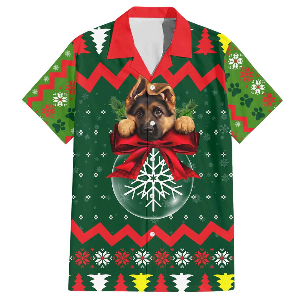 German Shepherd Ornament Christmas Hawaiian Shirt Xmas Holiday Patterns - Wonder Print Shop
