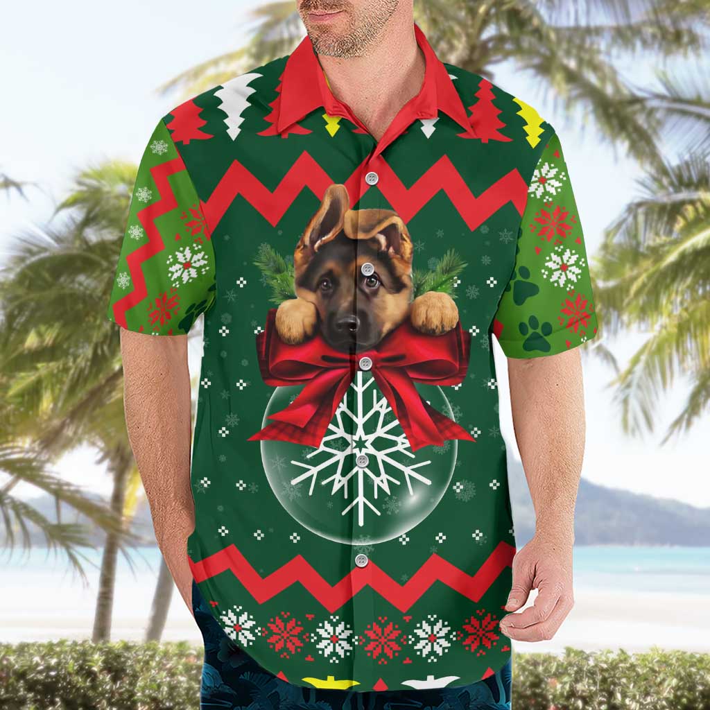 German Shepherd Ornament Christmas Hawaiian Shirt Xmas Holiday Patterns - Wonder Print Shop