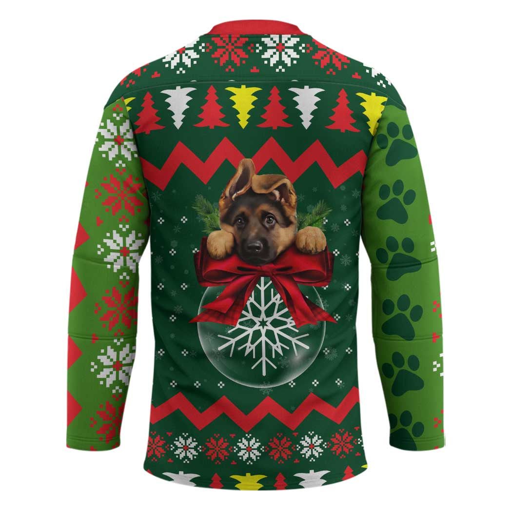German Shepherd Ornament Christmas Hockey Jersey Xmas Holiday Patterns - Wonder Print Shop