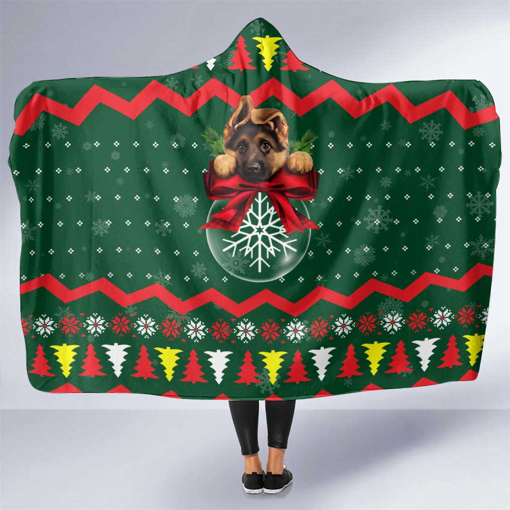 German Shepherd Ornament Christmas Hooded Blanket Xmas Holiday Patterns - Wonder Print Shop