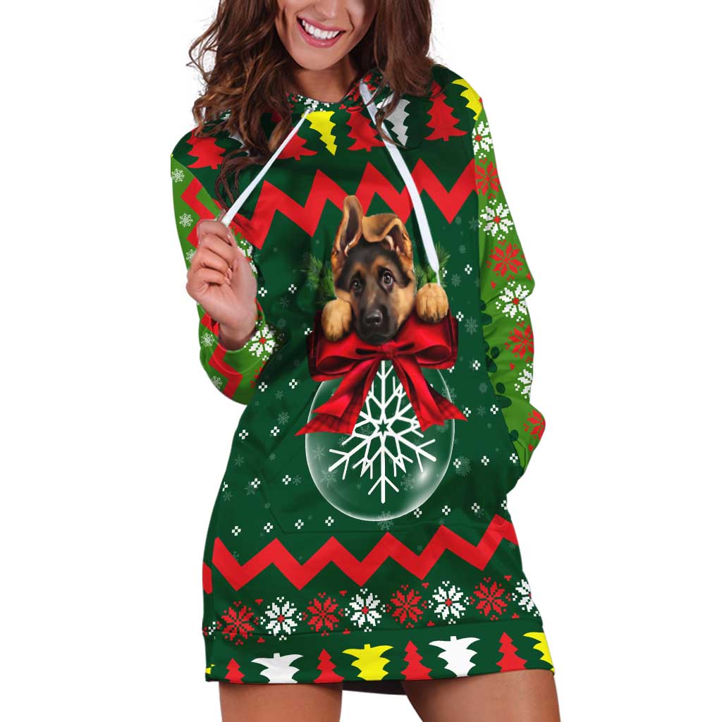 German Shepherd Ornament Christmas Hoodie Dress Xmas Holiday Patterns - Wonder Print Shop