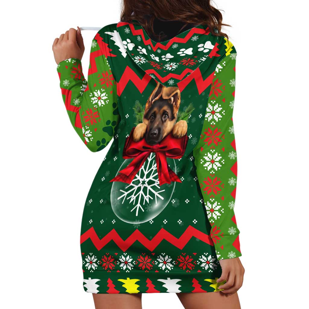 German Shepherd Ornament Christmas Hoodie Dress Xmas Holiday Patterns - Wonder Print Shop