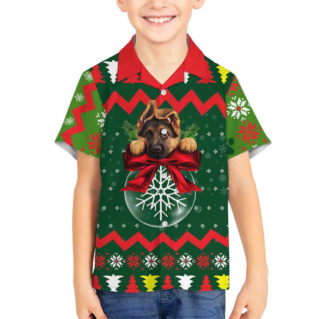 German Shepherd Ornament Christmas Kid Hawaiian Shirt Xmas Holiday Patterns - Wonder Print Shop