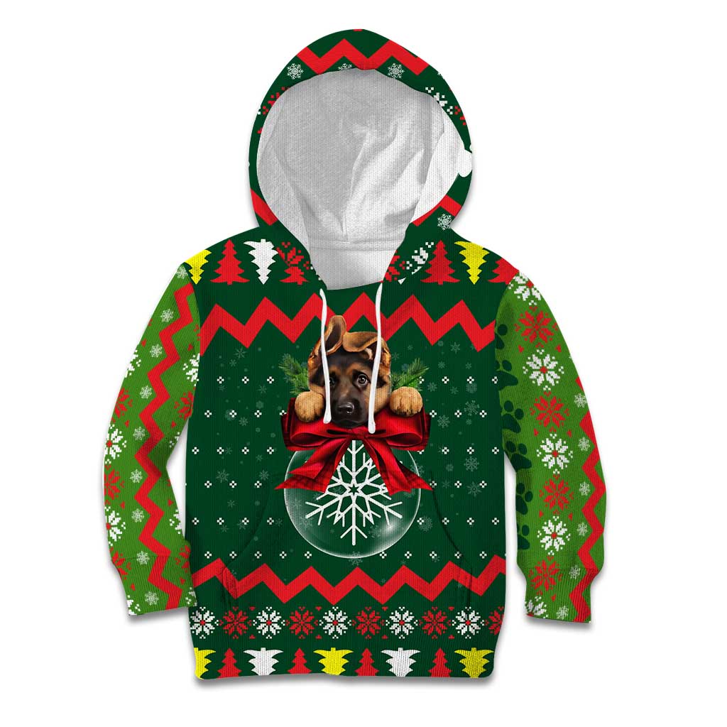 German Shepherd Ornament Christmas Kid Hoodie Xmas Holiday Patterns - Wonder Print Shop
